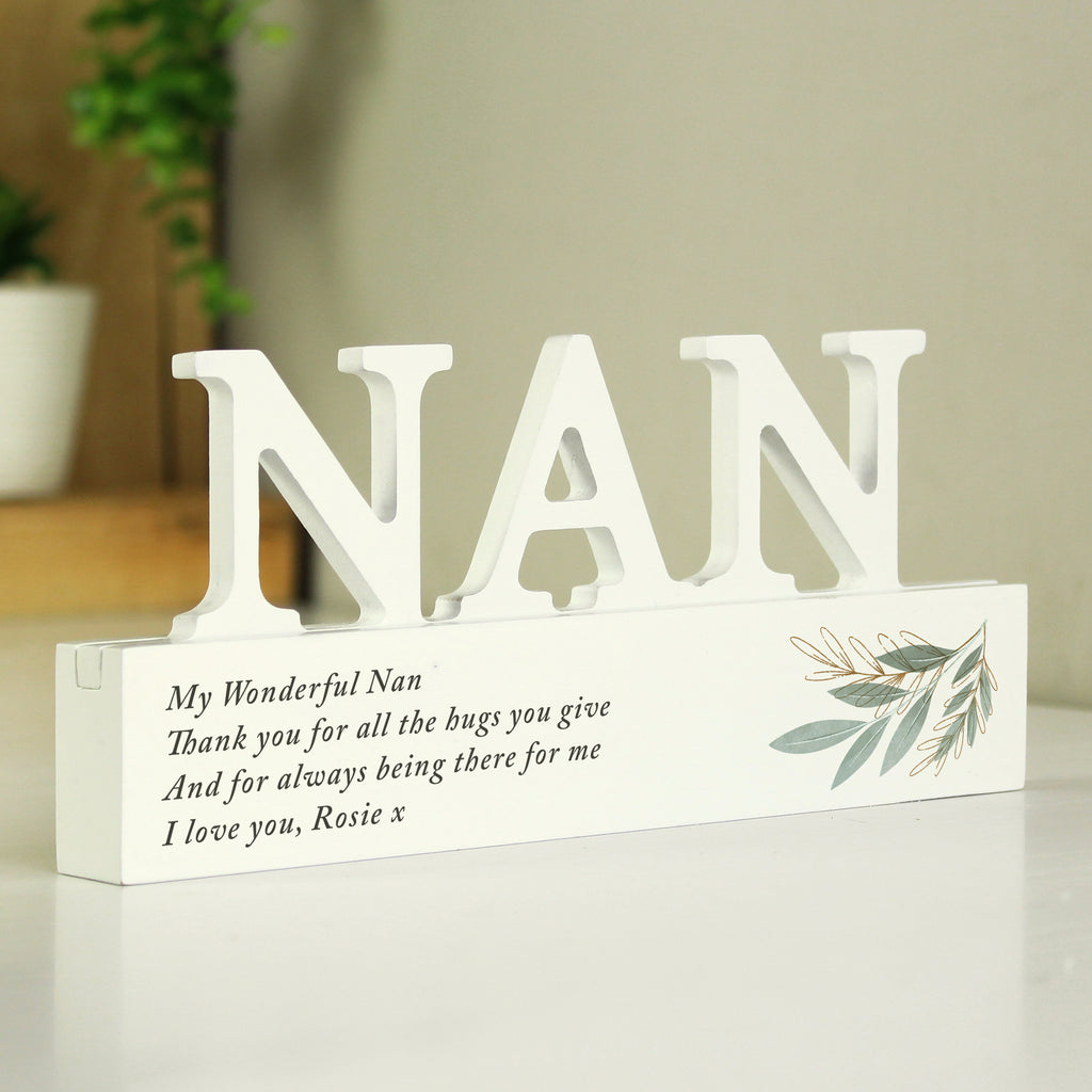 Personalised Botanical Wooden Nan Ornament | Ornaments