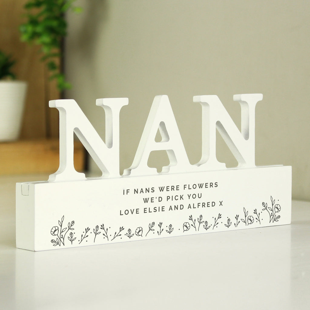 Personalised Floral Wooden Nan Ornament | Ornaments