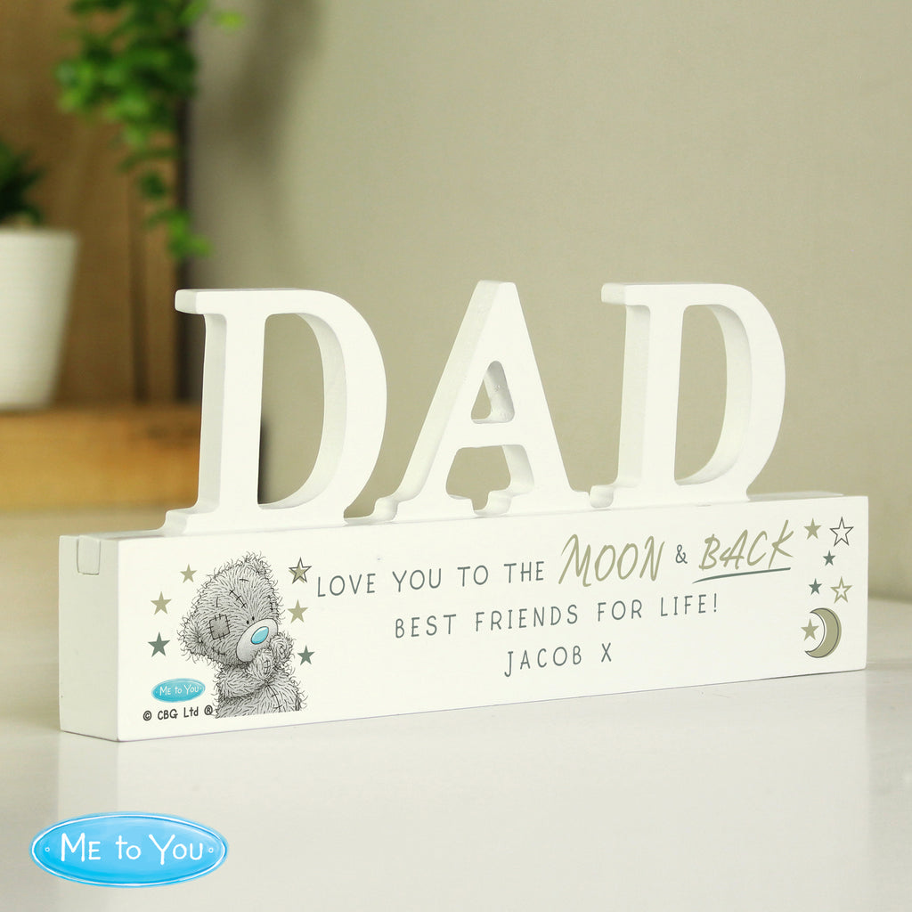 Personalised Me To You Moon and Back Wooden Dad Ornament | Ornaments | Father's Day Gift