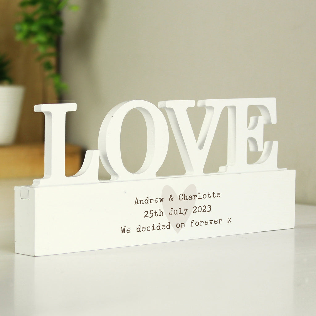 Personalised Free Text Heart Wooden Love Ornament | Ornaments