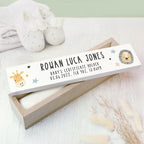 Personalised Scandi Safari Animals Wooden Birth Certificate Holder | Keepsakes | Inspired Creative Gifts