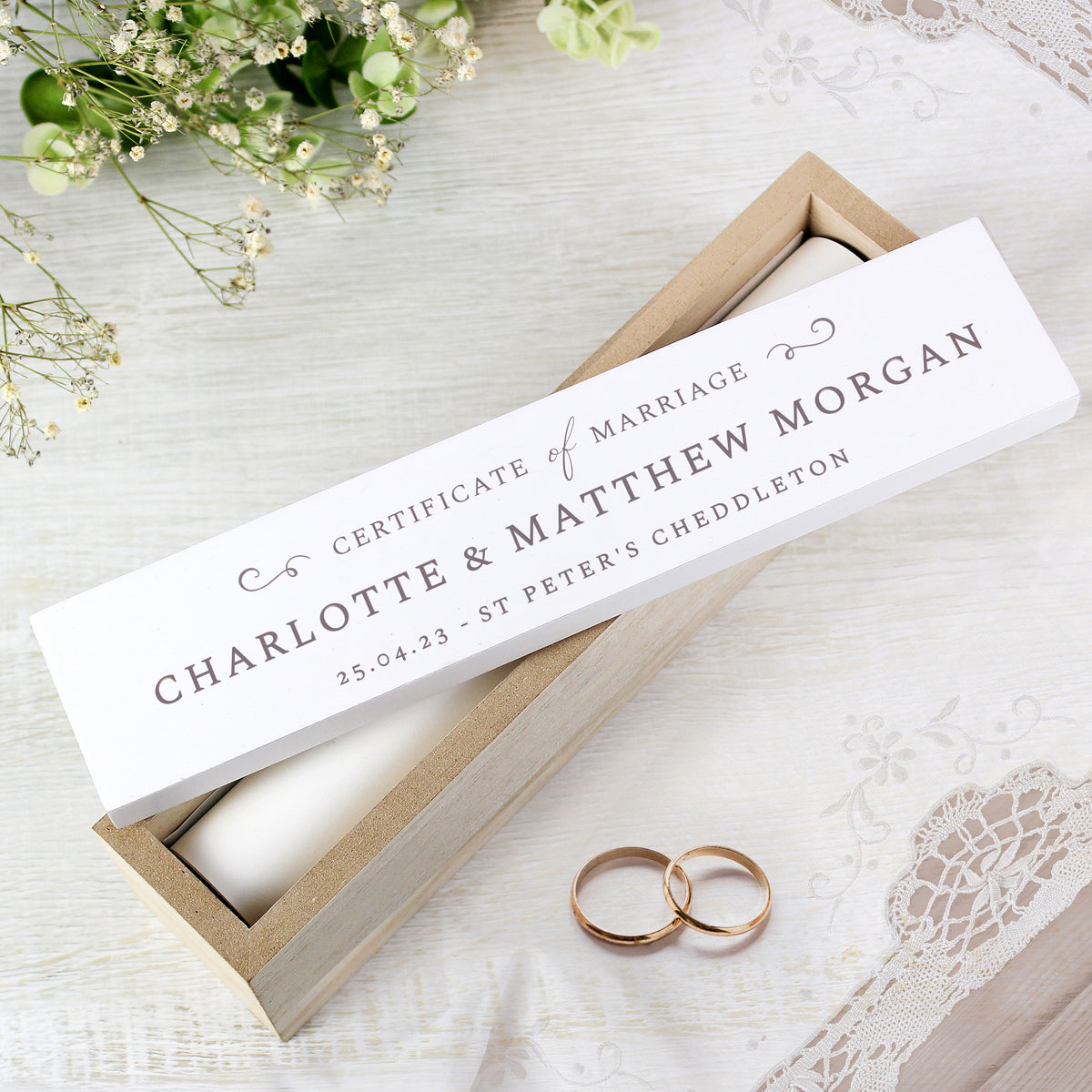 Personalised Wedding Wooden Certificate Holder | Keepsakes | Inspired Creative Gifts