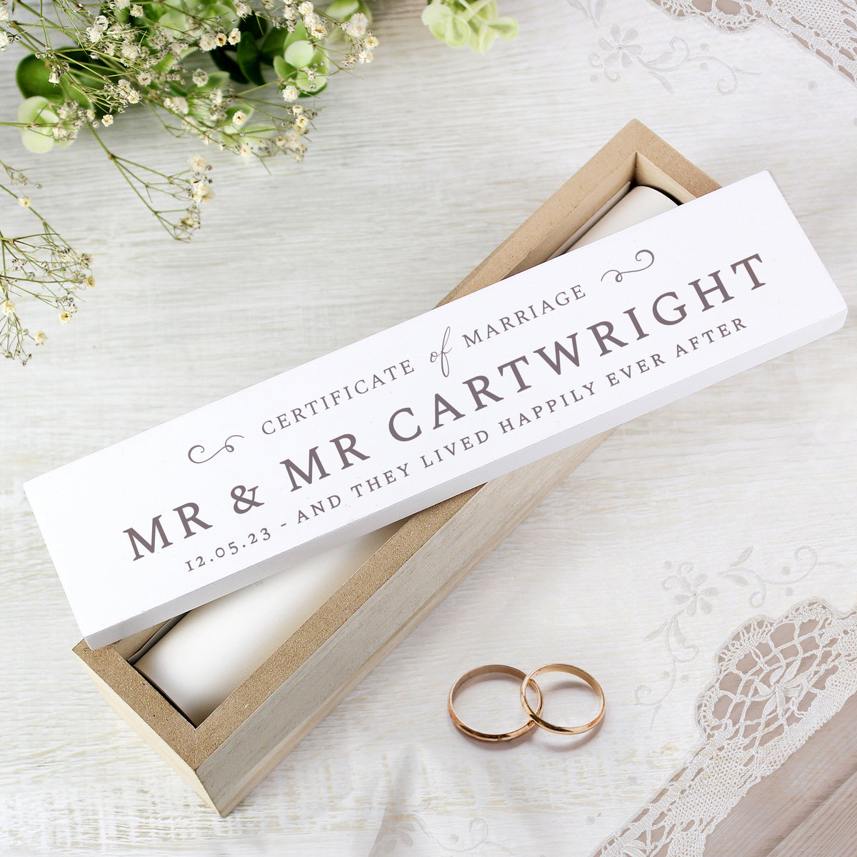 Personalised Wedding Wooden Certificate Holder | Keepsakes | Inspired Creative Gifts
