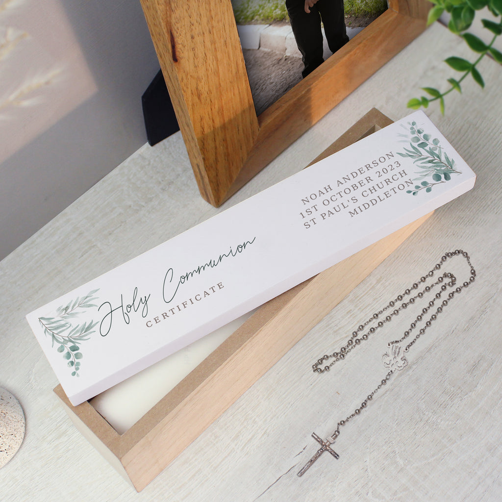 Personalised Botanical Wooden Certificate Holder | Keepsakes