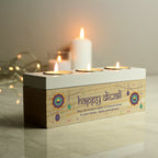 Personalised Diwali Triple Tealight Box | Candles & Reed Diffusers