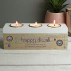 Personalised Diwali Triple Tealight Box | Candles & Reed Diffusers