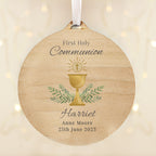 Personalised First Holy Communion Round Wooden Decoration | Hanging Decorations & Signs