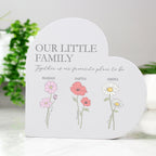 Personalised Flower of the Month Family Heart Ornament | Ornaments | Inspired Creative Gifts