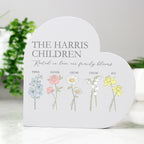 Personalised Flower of the Month Family Heart Ornament | Ornaments | Inspired Creative Gifts