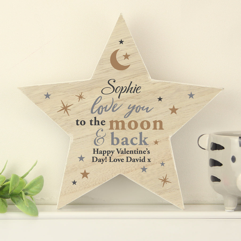 Personalised Love You Wooden Star Ornament | Gift for Her