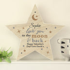 Personalised Love You Wooden Star Ornament | Gift for Her