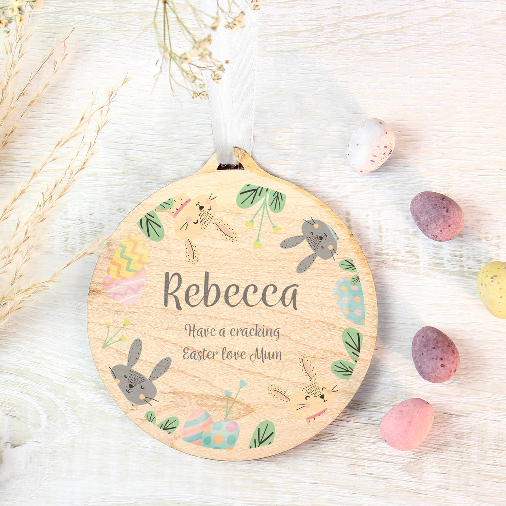 Personalised Easter Bunny Wooden Decoration | Hanging Decorations & Signs | Easter Gift