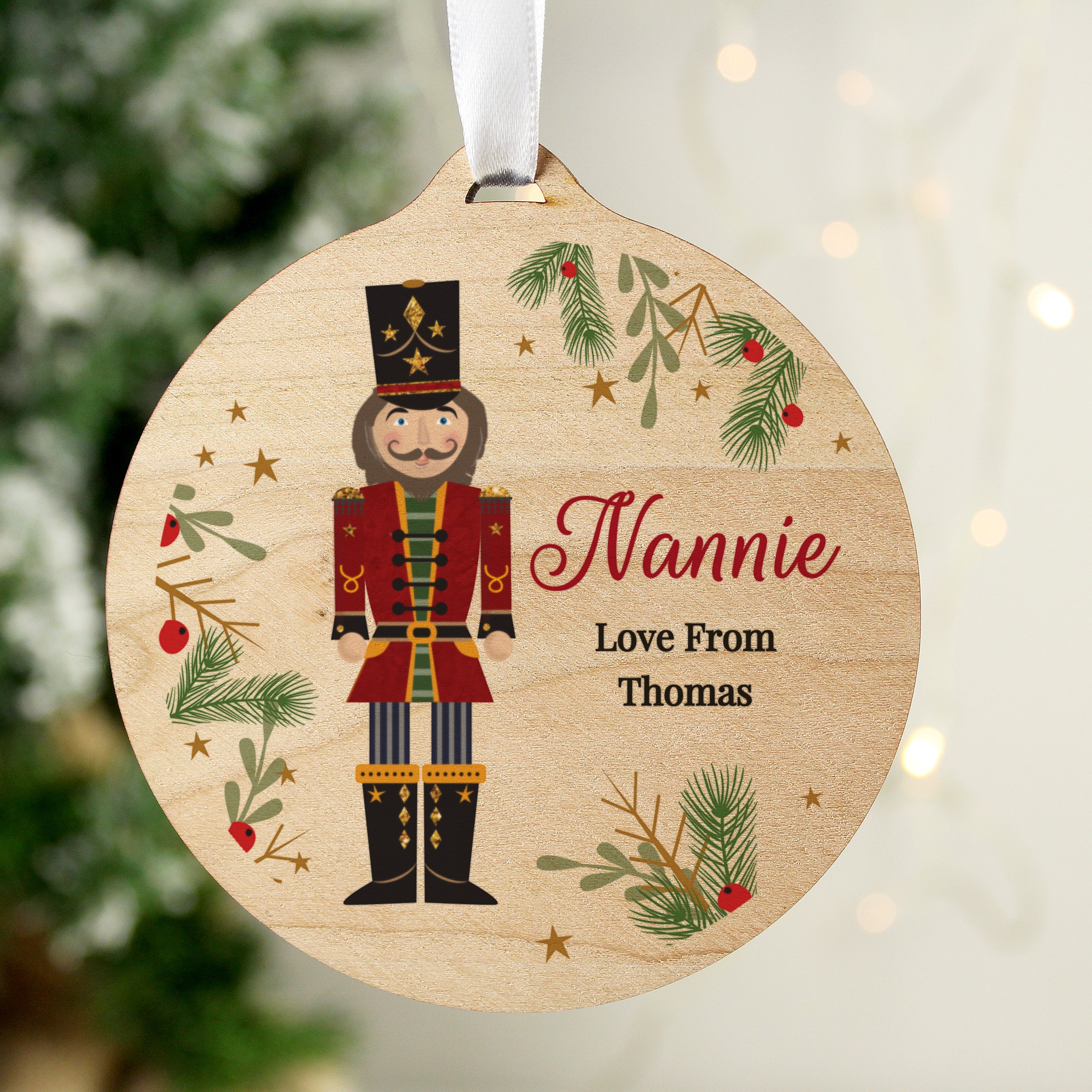 Personalised Christmas Nutcracker Wooden Bauble |  | Inspired Creative Gifts