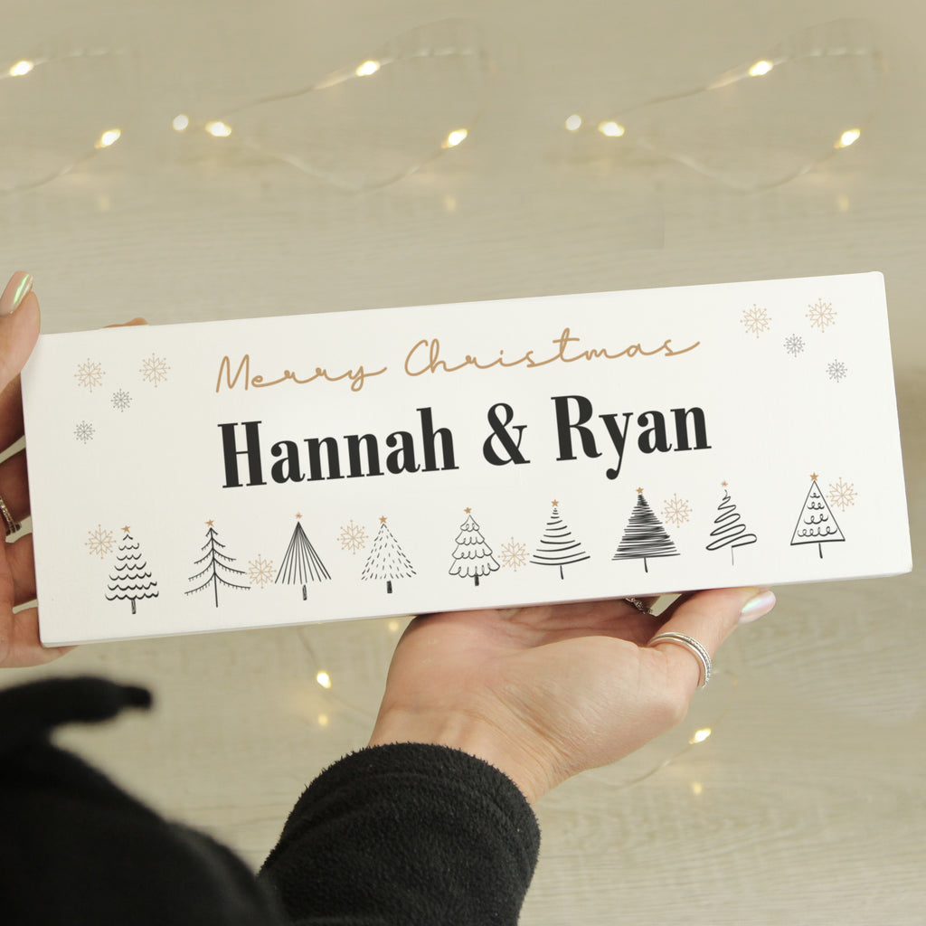 Personalised Christmas Tree Wooden Mantel Decoration for Christmas