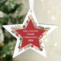 Personalised Christmas Wreath Wooden Star Decoration |  | Inspired Creative Gifts