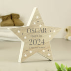 Personalised Born In Wooden Star Ornament | Ornaments | Inspired Creative Gifts