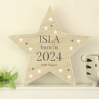 Personalised Born In Wooden Star Ornament | Ornaments | Inspired Creative Gifts
