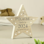 Personalised Born In Wooden Star Ornament | Ornaments | Inspired Creative Gifts