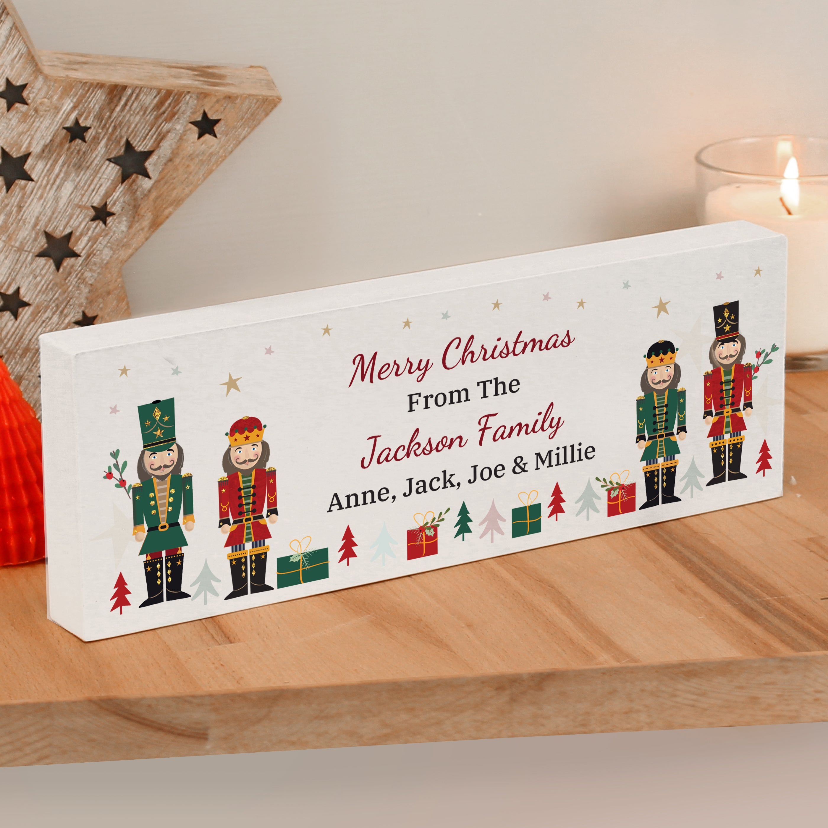 Personalised Christmas Nutcracker Wooden Mantel Decoration |  | Inspired Creative Gifts