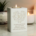 Personalised 30th Pearl Wedding Anniversary Tea Light Holder | Candles & Reed Diffusers | Wedding Gift