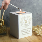 Personalised 30th Pearl Wedding Anniversary Tea Light Holder | Candles & Reed Diffusers | Wedding Gift