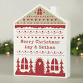 Personalised Christmas Fair Isle Wooden House Ornament |  | Inspired Creative Gifts