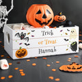 Personalised Halloween Small Wooden Treats Crate | Storage