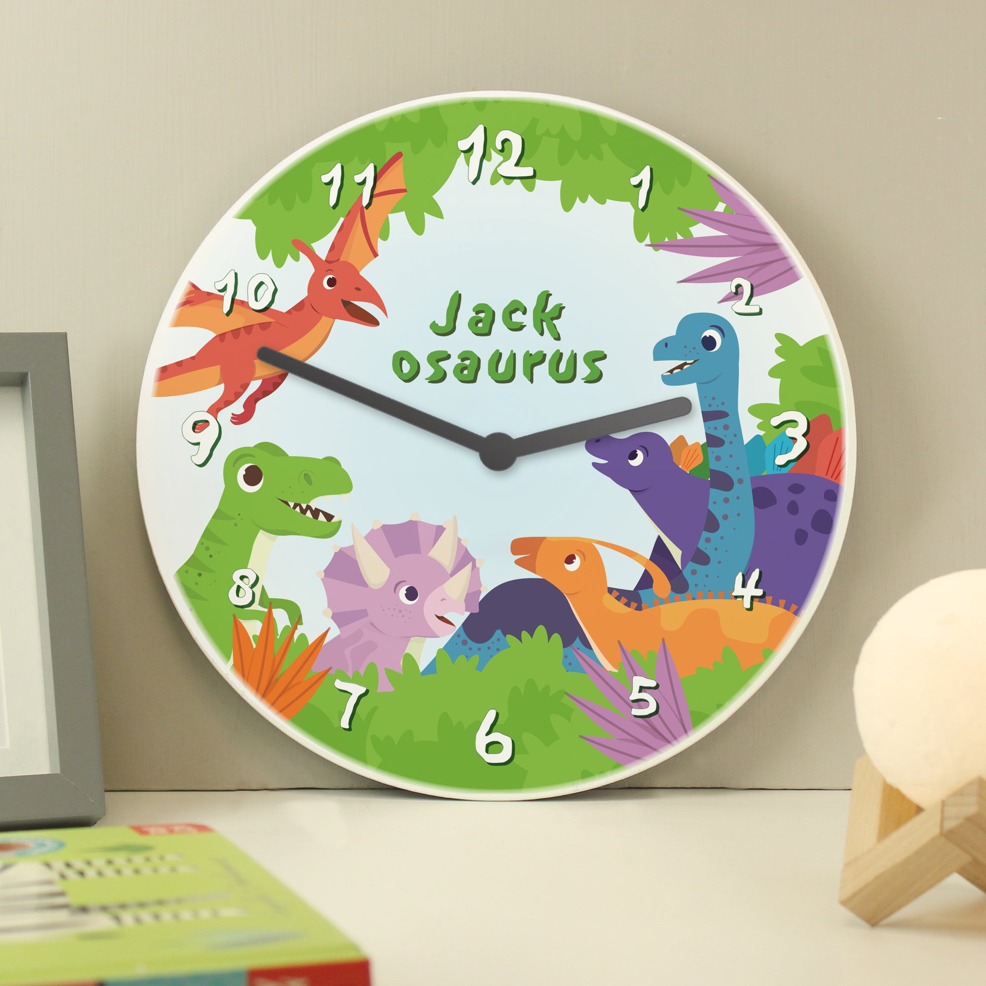 Personalised Dinosaur Wooden Childrens Clock - Clocks & Watches - Inspired Creative Gifts