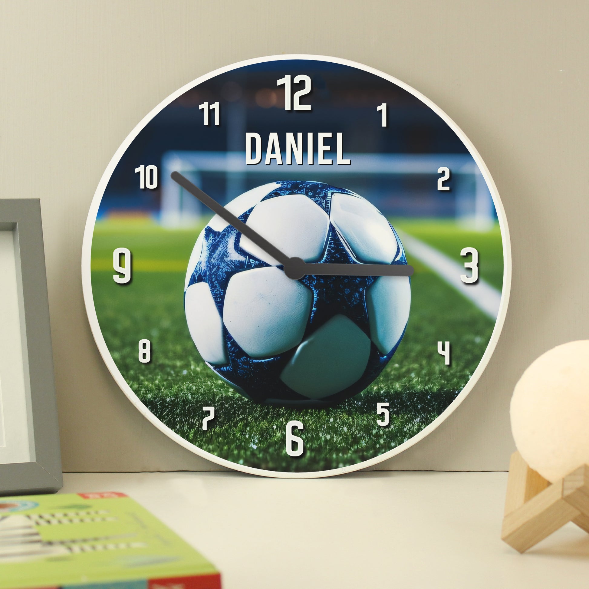 Personalised Football Wooden Childrens Clock - Wall Clock - Inspired Creative Gifts
