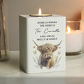 Personalised Highland Cow Wooden Tealight Holder | LED Lights, Candles & Decorations | Inspired Creative Gifts