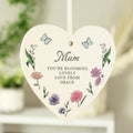 Personalised Wild Flowers Wooden Heart | Mother's Day Gift