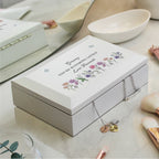 Personalised Wild Flowers Wooden Jewellery Box for Mother's Day
