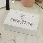 Personalised Wild Flowers Wooden Jewellery Box for Mother's Day