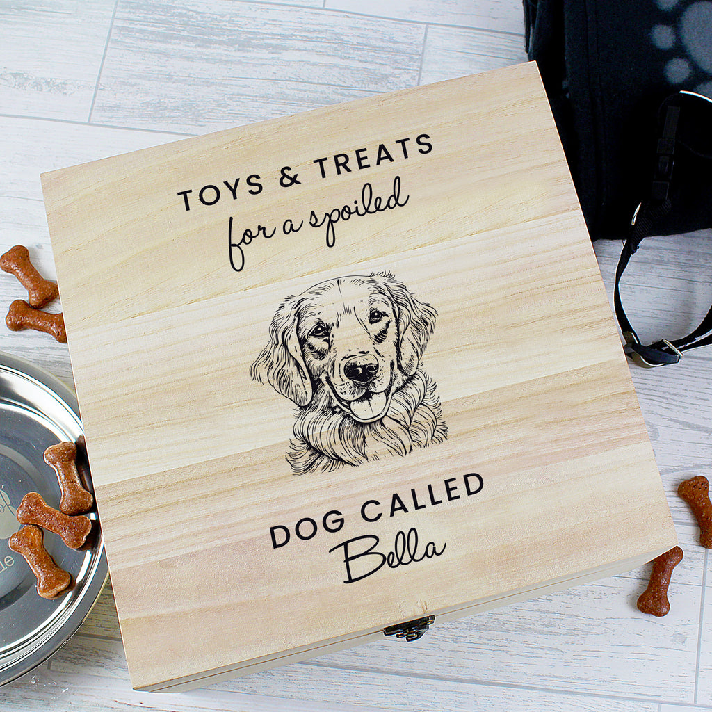 Personalised Dog Breed Wooden Storage Box | Gift for Pets