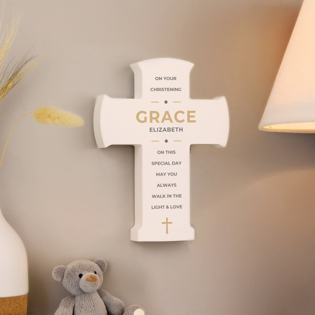 Personalised Wooden Cross Ornament | Ornaments
