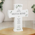 Personalised Memorial Cross Wooden Ornament | Memorial Gift