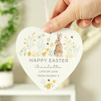 Personalised Spring Bunny Wooden Heart Ornament | Hanging Decorations & Signs | Inspired Creative Gifts