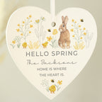 Personalised Spring Bunny Wooden Heart Ornament | Hanging Decorations & Signs | Inspired Creative Gifts