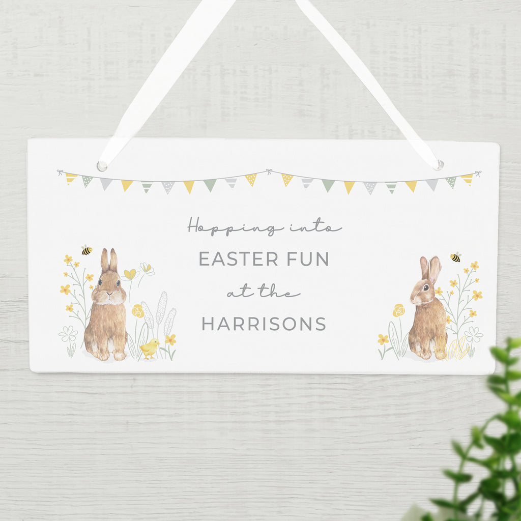 Personalised Spring Bunny Wooden Sign | Easter Gift