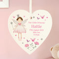 Personalised Fairy Princess Hanging Heart Ornament for Christmas