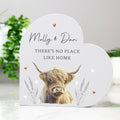 Personalised Highland Cow Wooden Heart Ornament | Ornaments