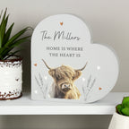 Personalised Highland Cow Wooden Heart Ornament | Ornaments