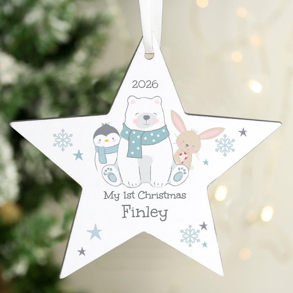 Personalised Polar Bear Christmas Star Ornament | Christmas Tree Decoration | Inspired Creative Gifts