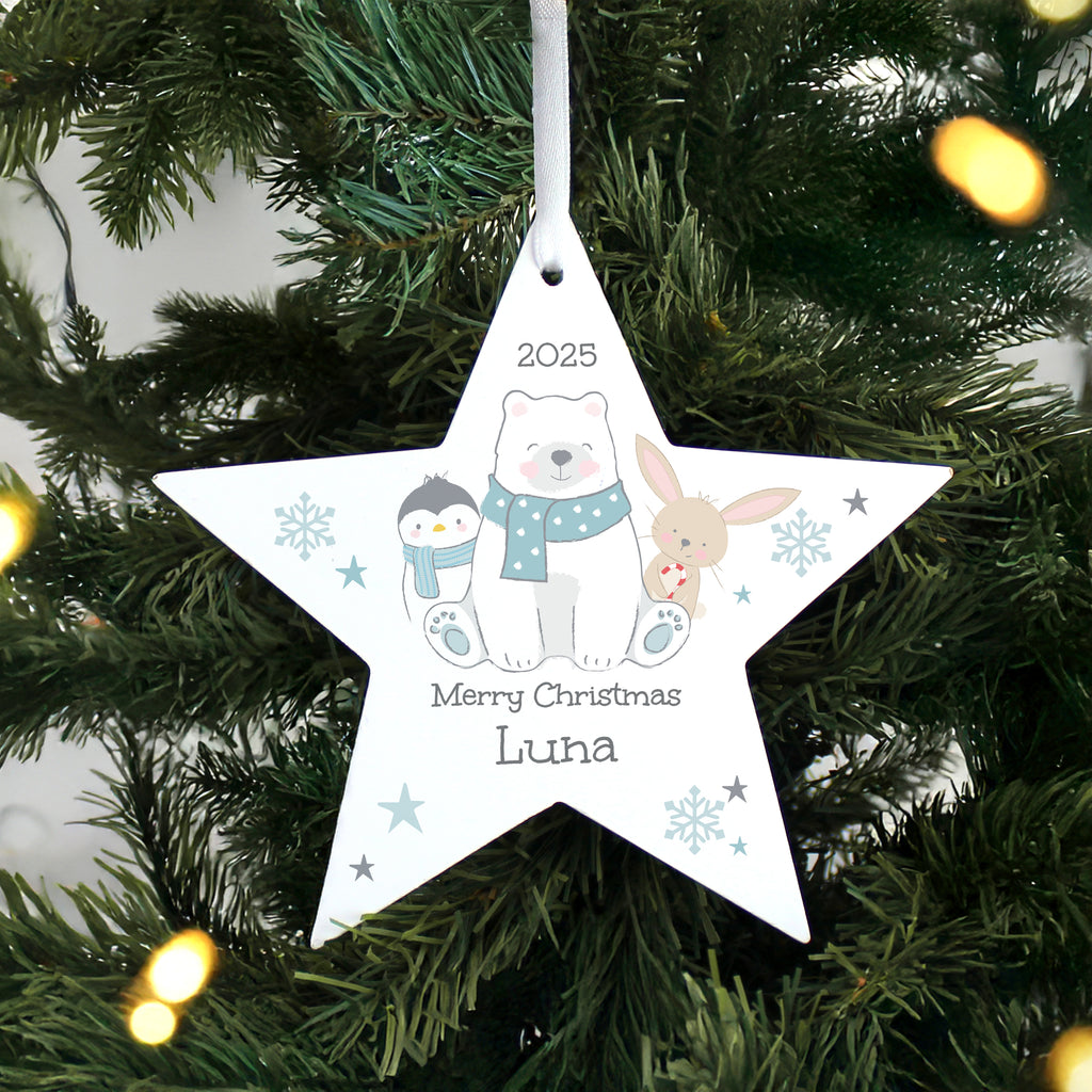 Personalised Polar Bear Christmas Star Ornament | Christmas Tree Decoration | Inspired Creative Gifts