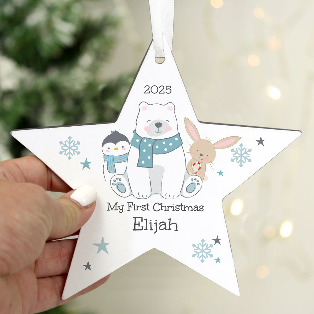 Personalised Polar Bear Christmas Star Ornament | Christmas Tree Decoration | Inspired Creative Gifts