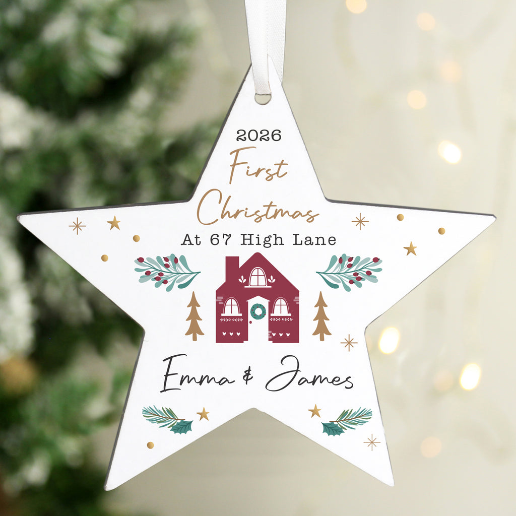 Personalised Home For Christmas Star Ornament | Christmas Gift