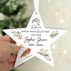 Personalised Robin Memorial Star Ornament | Christmas Gift