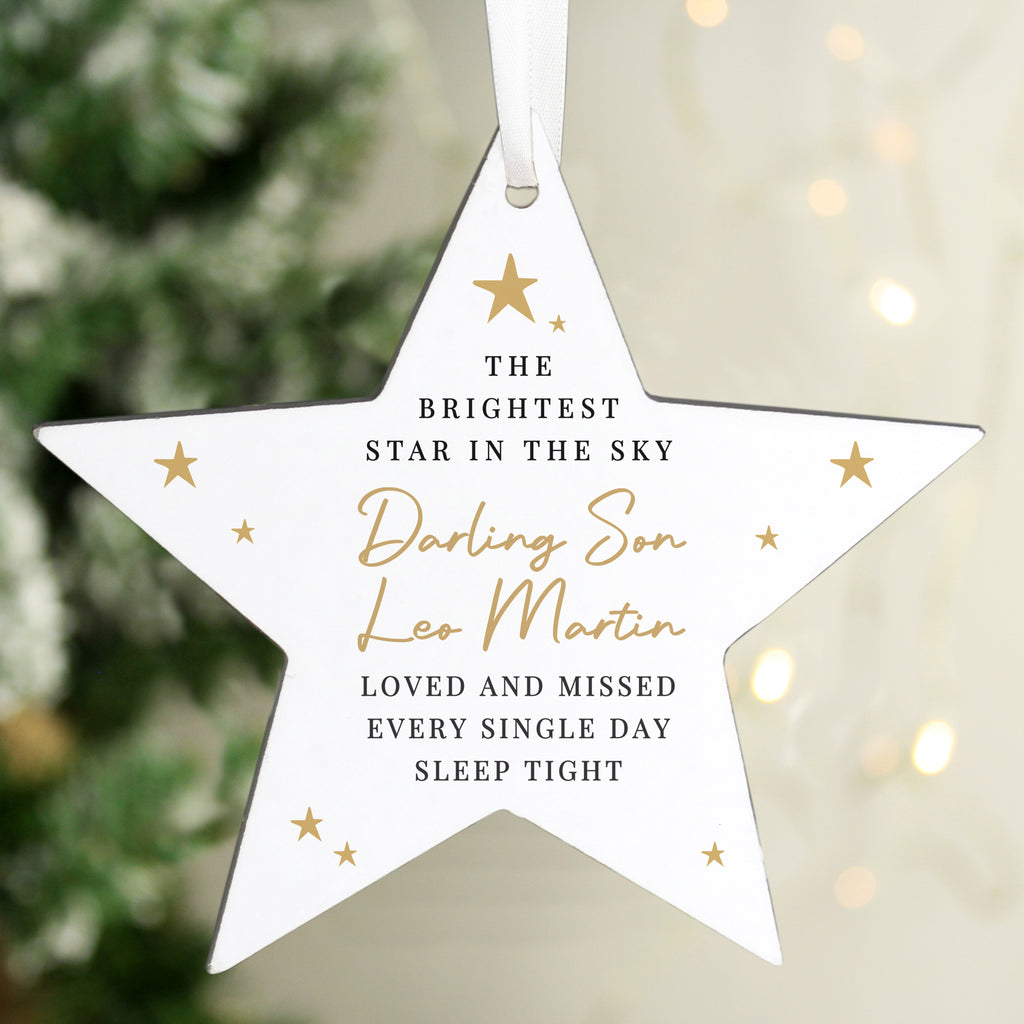 Personalised Christmas Memorial Star Ornament for Christmas