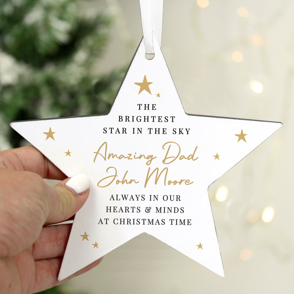 Personalised Christmas Memorial Star Ornament for Christmas
