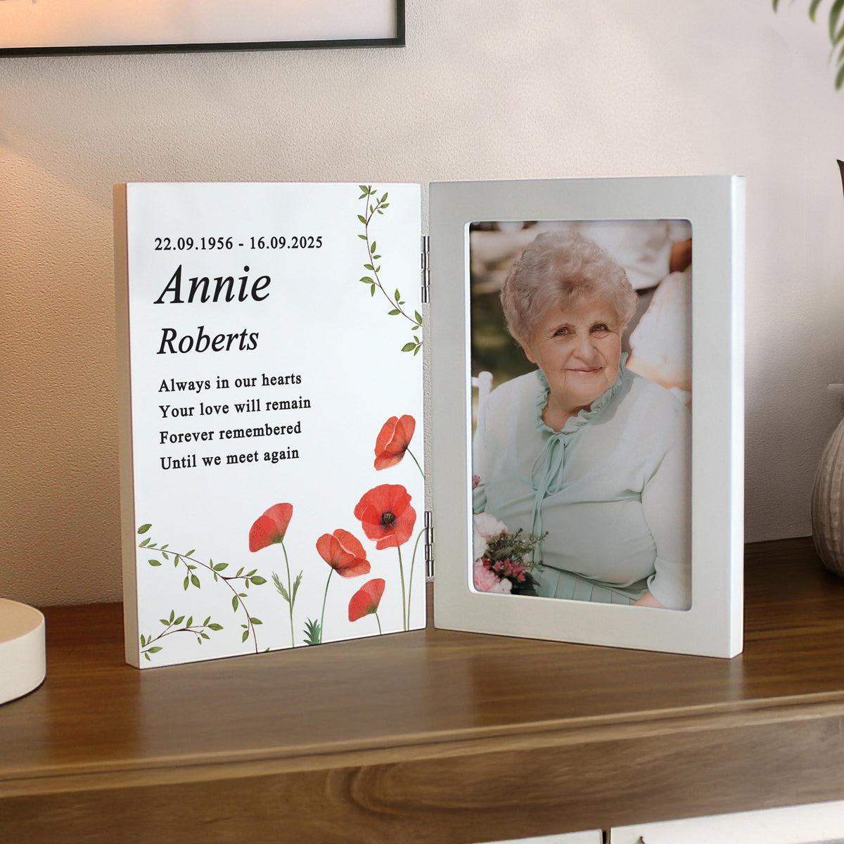 Personalised Memorial Wooden Hinged 6x4 Photo Frame | Photo Frames, Albums and Guestbooks